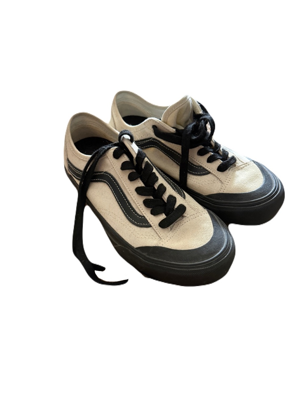 Classic Canvas Low-Top Vans - Black & Cream